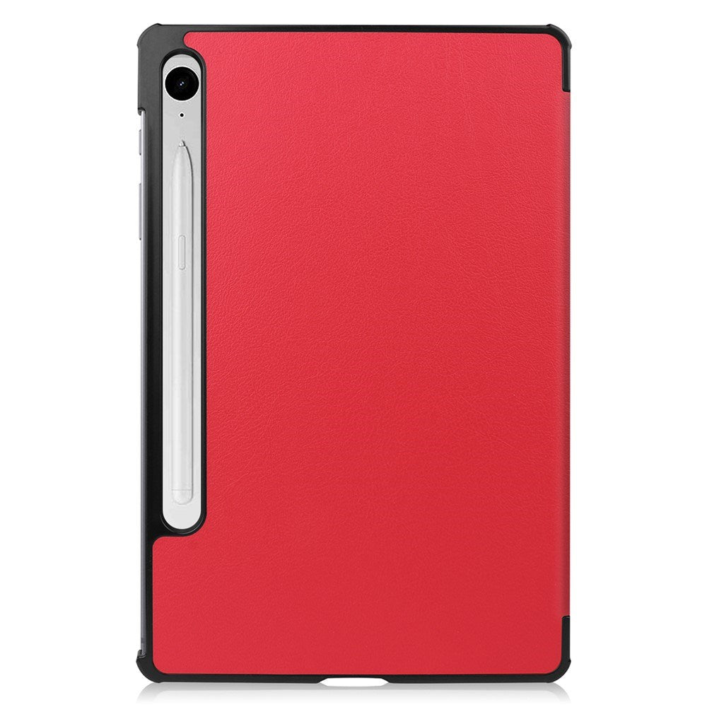EIDERWOOD Samsung Galaxy Tab S11 / S10 Lite Tri-Fold Kunstskinn Flip Deksel – Rød