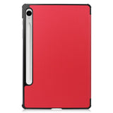 EIDERWOOD Samsung Galaxy Tab S11 / S10 Lite Tri-Fold Kunstskinn Flip Deksel – Rød
