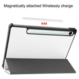 EIDERWOOD Samsung Galaxy Tab S11 / S10 Lite Tri-Fold Kunstskinn Flip Deksel – Hvit