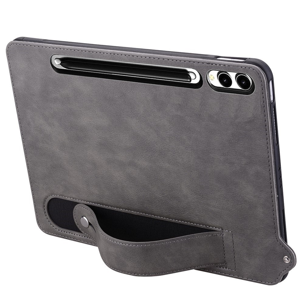 EIDERWOOD Samsung Galaxy Tab S11 Ultra Hard Plastdeksel i Kunstskinn med Håndtak - Grå