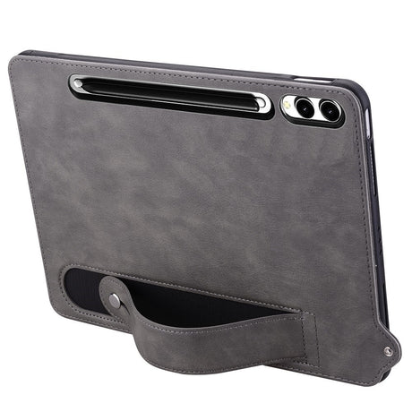 EIDERWOOD Samsung Galaxy Tab S11 Ultra Hard Plastdeksel i Kunstskinn med Håndtak - Grå