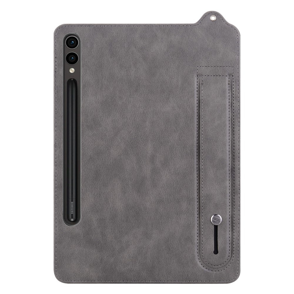 EIDERWOOD Samsung Galaxy Tab S11 Ultra Hard Plastdeksel i Kunstskinn med Håndtak - Grå