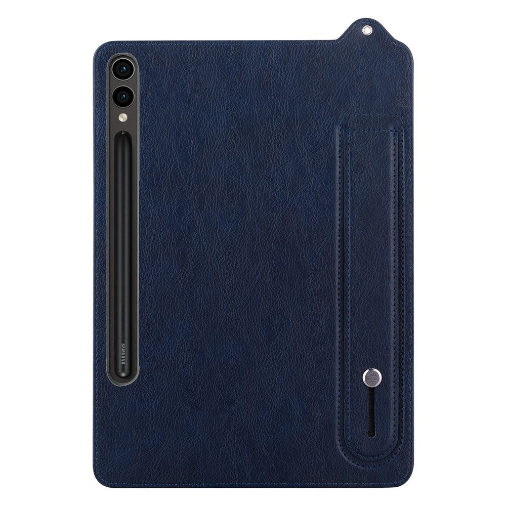 EIDERWOOD Samsung Galaxy Tab S11 Ultra Hard Plastdeksel i Kunstskinn med Håndtak - Mørk Blå