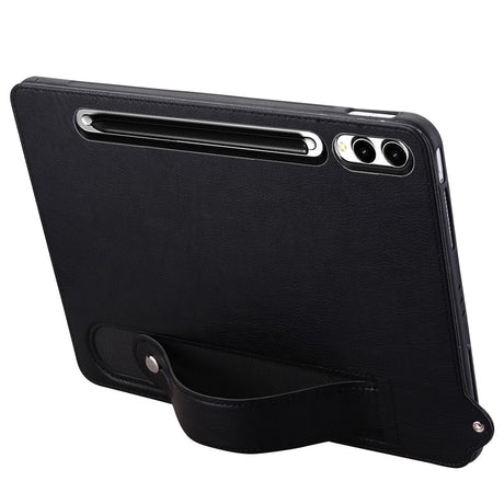 EIDERWOOD Samsung Galaxy Tab S11 Ultra Hard Plastdeksel i Kunstskinn med Håndtak - Svart