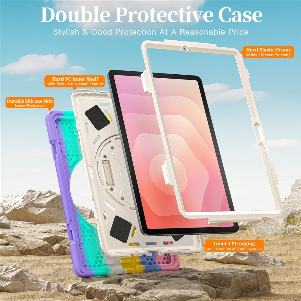 EIDERWOOD Samsung Galaxy Tab S11 Støtsikkert Deksel med 360 Graders Roterbar Støtte & Borrelåsstropp - Multi