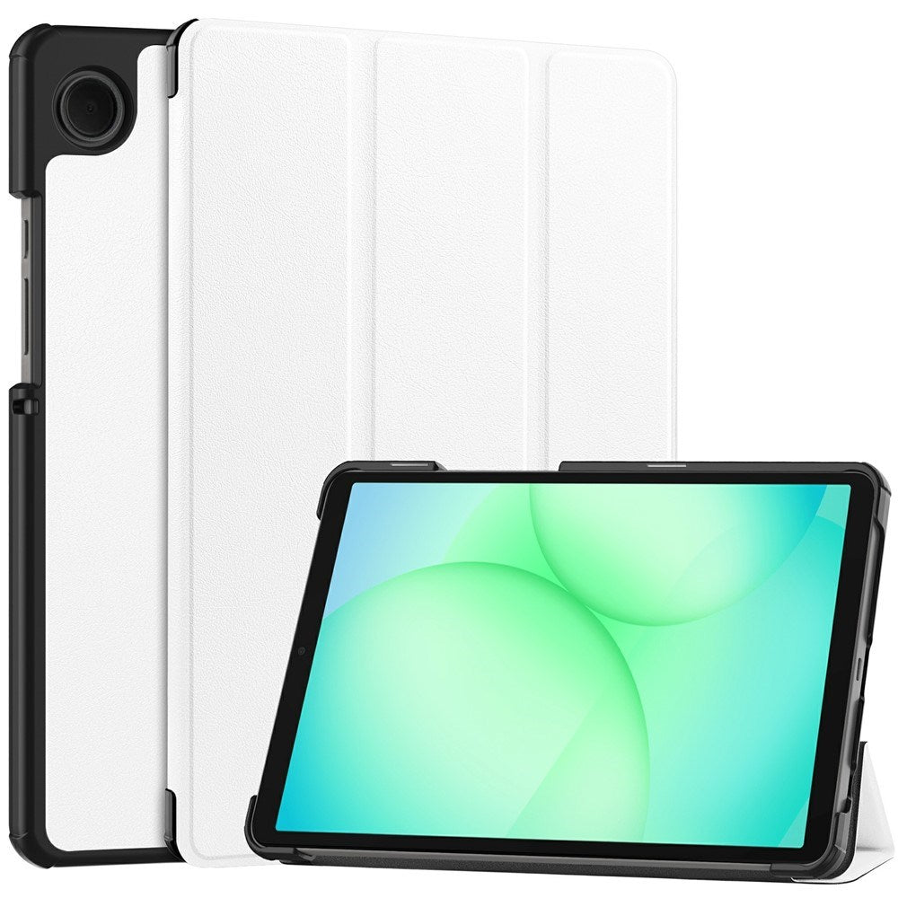 Samsung Galaxy Tab A11 EIDERWOOD Skinn Deksel m. Stativfunksjon - Hvit