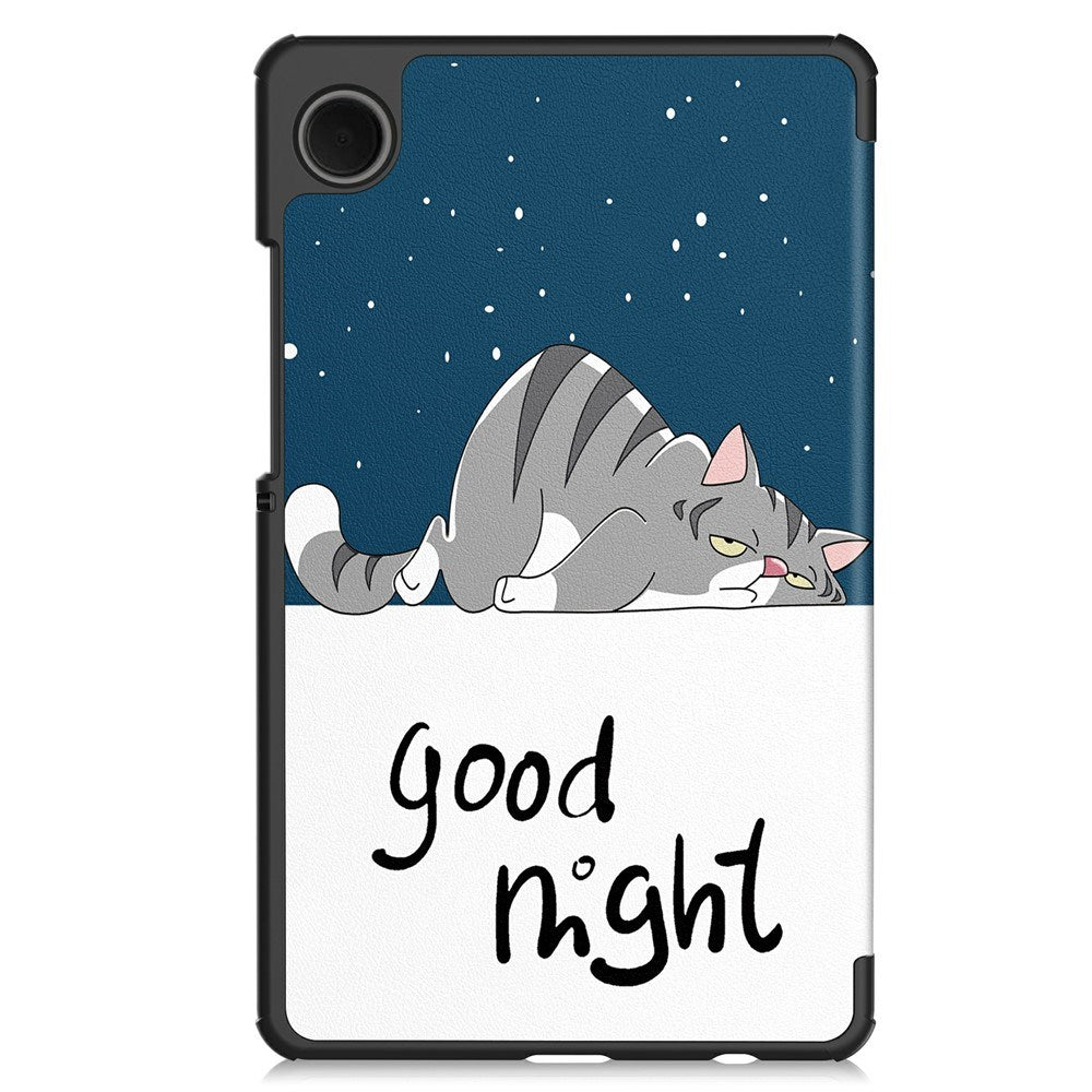 EIDERWOOD Samsung Galaxy Tab A11 Kunstskinn Flipp Deksel med Motiv - Sovende Katt