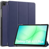 Samsung Galaxy Tab A11+ (Plus) EIDERWOOD Kunstskinn Deksel med Stativfunksjon - Mørk Blå