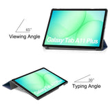 Samsung Galaxy Tab A11+ (Plus) EIDERWOOD Kunstskinn Deksel med Stativfunksjon - Mørk Blå