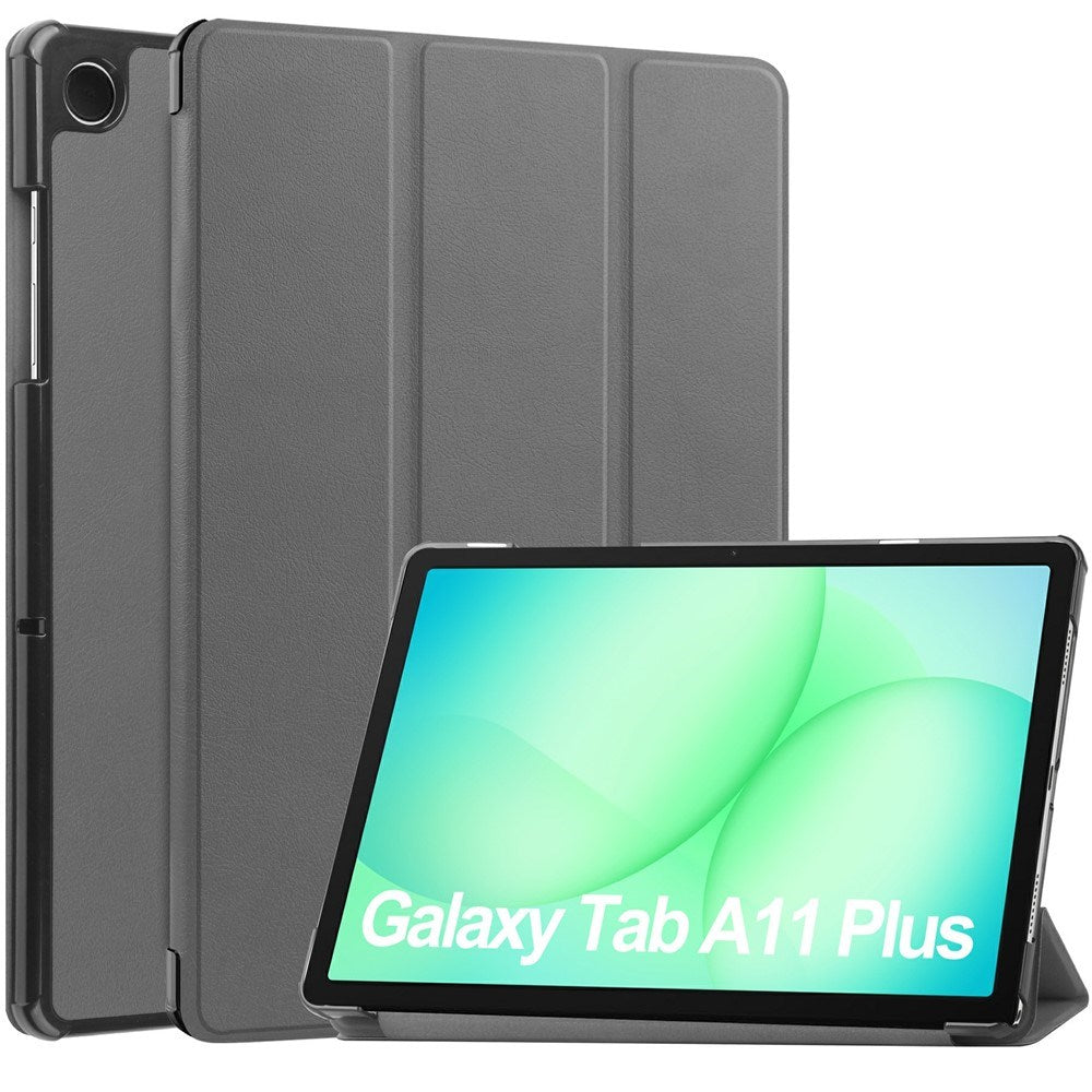 Samsung Galaxy Tab A11+ (Plus) EIDERWOOD Kunstskinn Deksel med Stativfunksjon - Grå