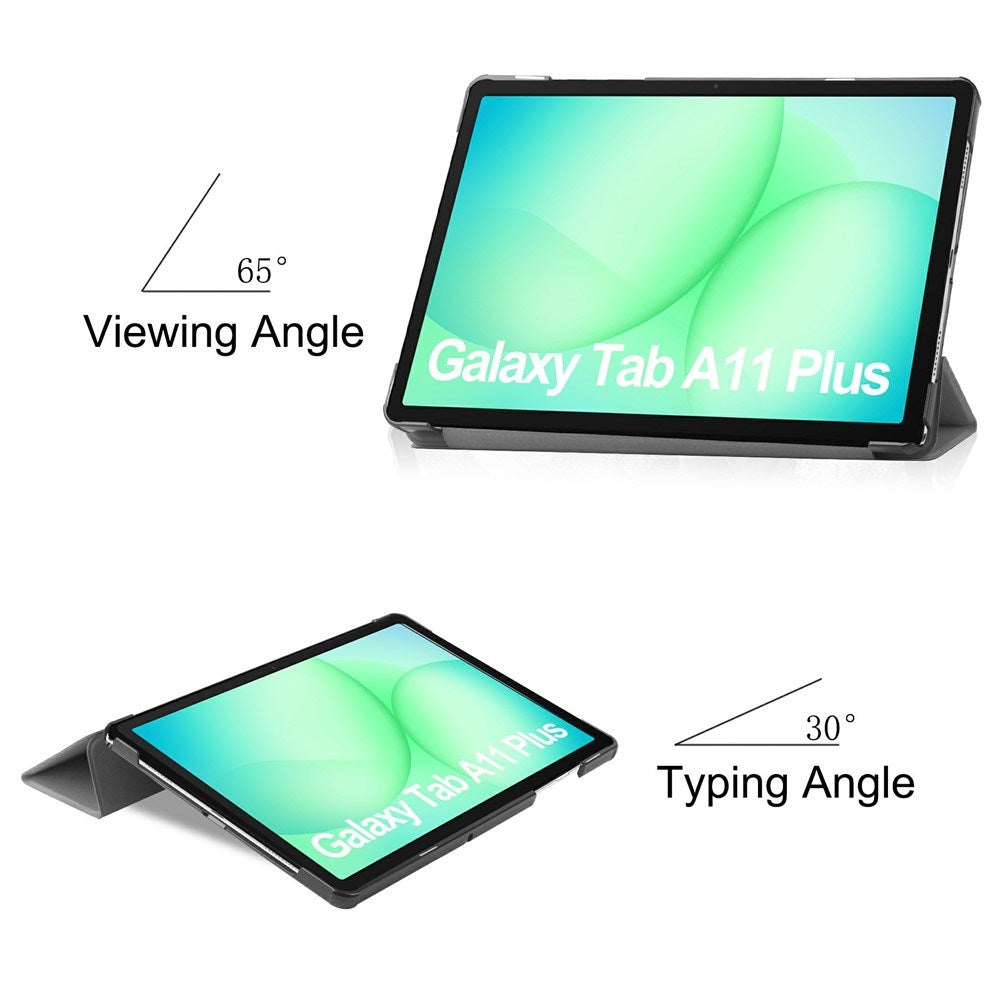 Samsung Galaxy Tab A11+ (Plus) EIDERWOOD Kunstskinn Deksel med Stativfunksjon - Grå