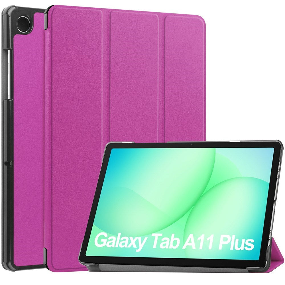 Samsung Galaxy Tab A11+ (Plus) EIDERWOOD Kunstskinn Deksel med Stativfunksjon - Lilla