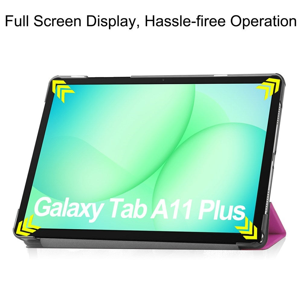 Samsung Galaxy Tab A11+ (Plus) EIDERWOOD Kunstskinn Deksel med Stativfunksjon - Lilla