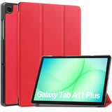 Samsung Galaxy Tab A11+ (Plus) EIDERWOOD Kunstskinn Deksel med Stativfunksjon - Rød