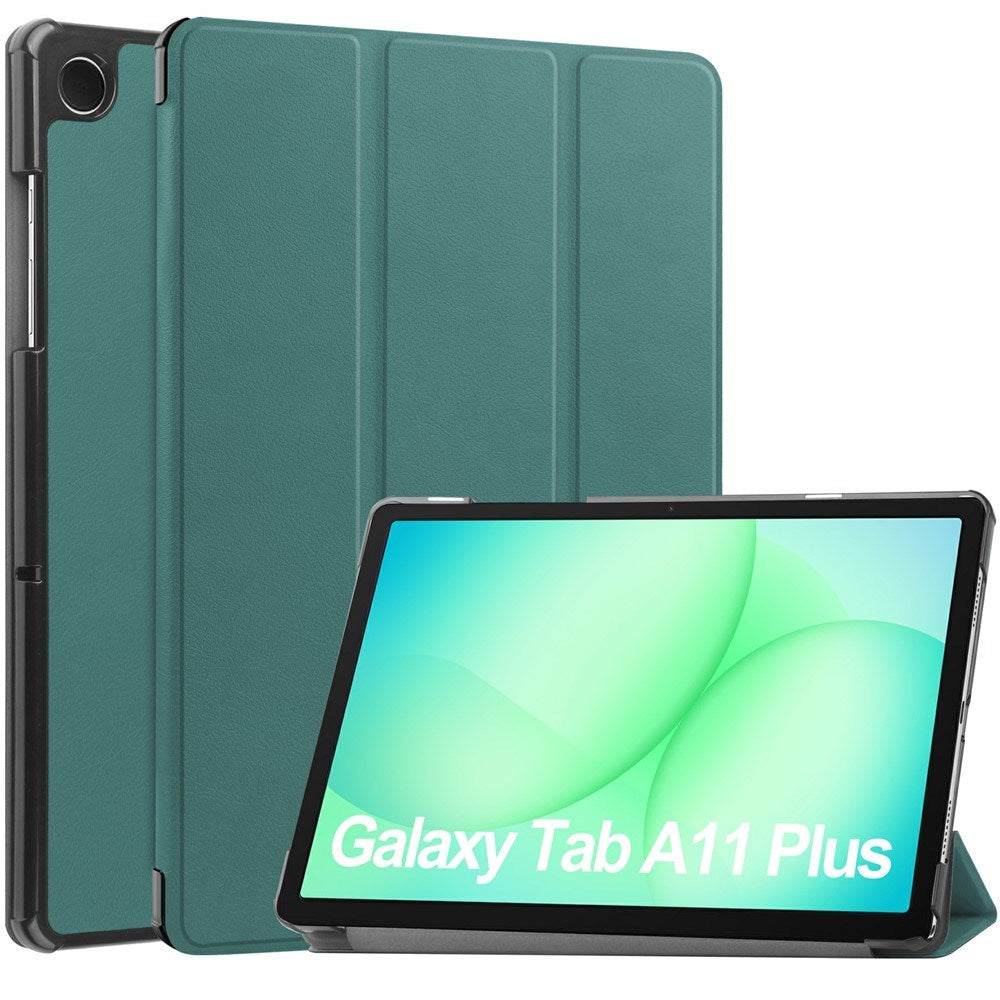 Samsung Galaxy Tab A11+ (Plus) EIDERWOOD Kunstskinn Deksel med Stativfunksjon - Grønn