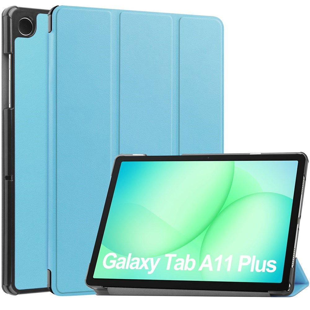 Samsung Galaxy Tab A11+ (Plus) EIDERWOOD Kunstskinn Deksel med Stativfunksjon - Lys Blå