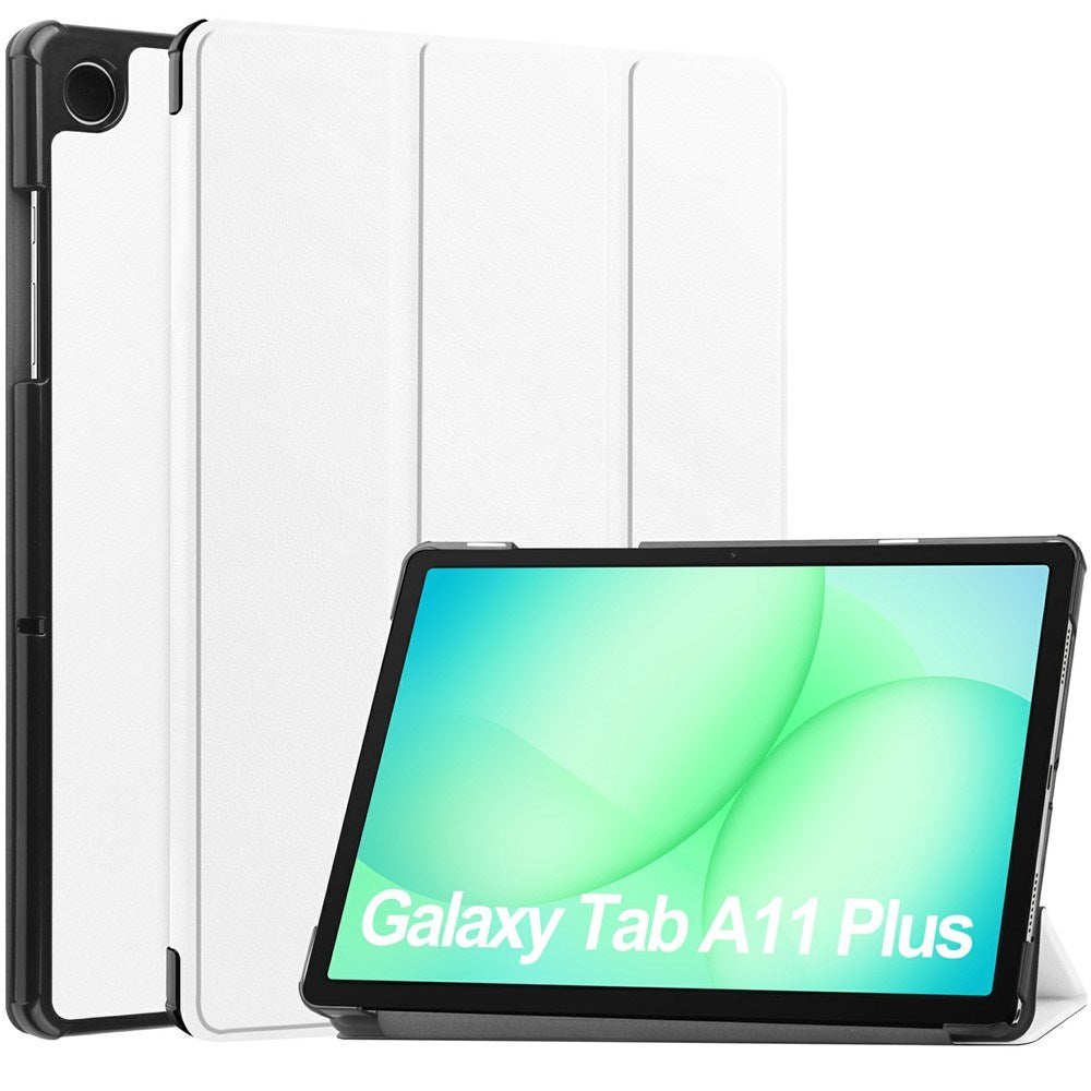 Samsung Galaxy Tab A11+ (Plus) EIDERWOOD Kunstskinn Deksel med Stativfunksjon - Hvit