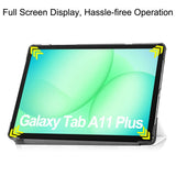 Samsung Galaxy Tab A11+ (Plus) EIDERWOOD Kunstskinn Deksel med Stativfunksjon - Hvit