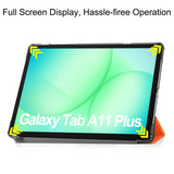 Samsung Galaxy Tab A11+ (Plus) EIDERWOOD Kunstskinn Deksel med Stativfunksjon - Oransje