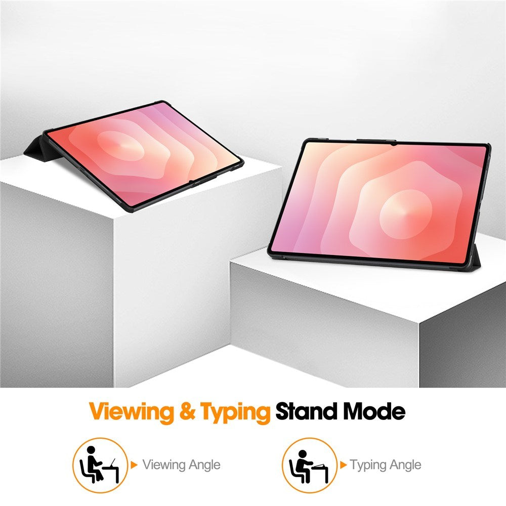 Samsung Galaxy Tab S11 Ultra EIDERWOOD Skinn Deksel m. Stativfunksjon - Svart