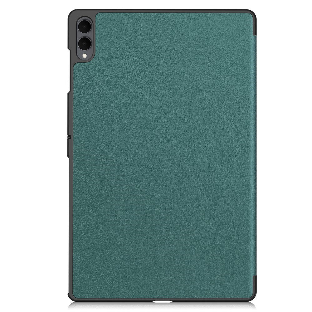 Samsung Galaxy Tab S11 Ultra EIDERWOOD Skinn Deksel m. Stativfunksjon - Grønn