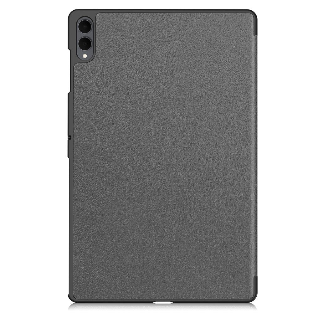 Samsung Galaxy Tab S11 Ultra EIDERWOOD Skinn Deksel m. Stativfunksjon - Grå