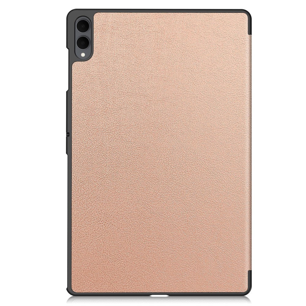 Samsung Galaxy Tab S11 Ultra EIDERWOOD Skinn Deksel m. Stativfunksjon - Rose Gold