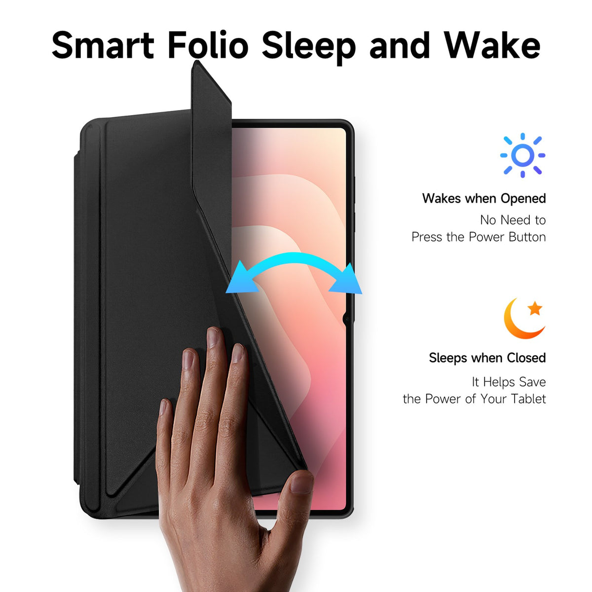 Samsung Galaxy Tab S12 Ultra / S11 Ultra DUX DUCIS Origami Hybrid Kunstskinn Flip Deksel - Svart