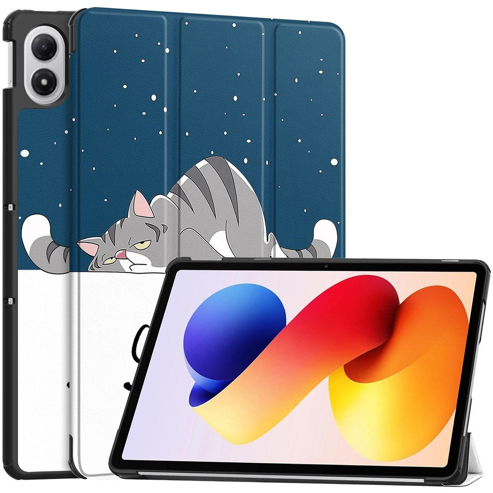 Xiaomi Redmi Pad 2 Pro EIDERWOOD Kunstskinn Flipp Deksel med Motiv - Sovende Katt