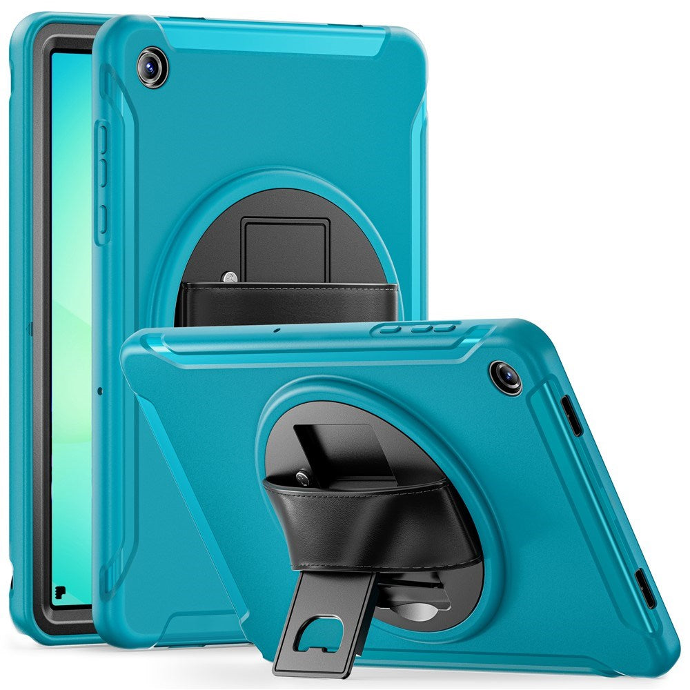 Samsung Galaxy Tab A11+ (Plus) EIDERWOOD Støtsikkert Deksel med 360 Graders Roterbar Støtte - Petroleumsblå