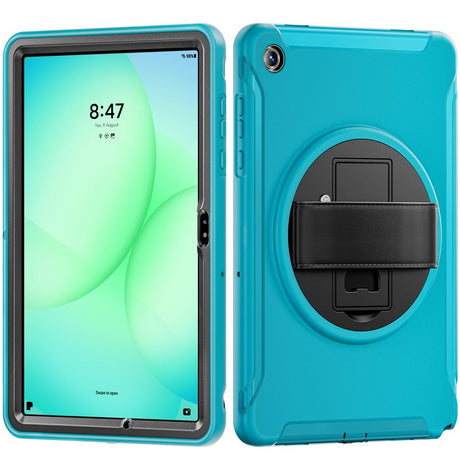 Samsung Galaxy Tab A11+ (Plus) EIDERWOOD Støtsikkert Deksel med 360 Graders Roterbar Støtte - Petroleumsblå