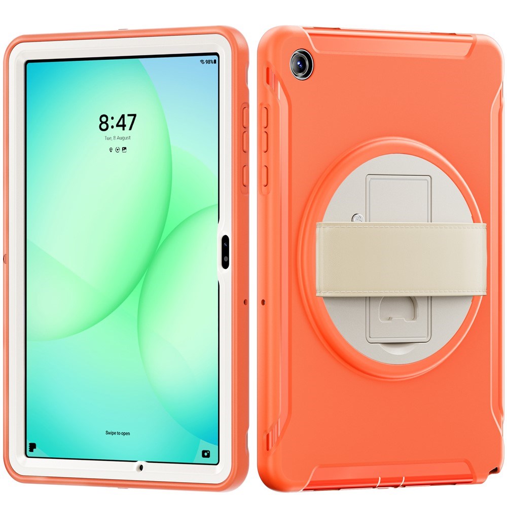 Samsung Galaxy Tab A11+ (Plus) EIDERWOOD Støtsikkert Deksel med 360 Graders Roterbar Støtte - Oransje