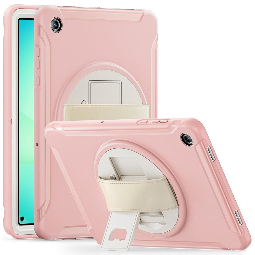 Samsung Galaxy Tab A11+ (Plus) EIDERWOOD Støtsikkert Deksel med 360 Graders Roterbar Støtte - Rosa
