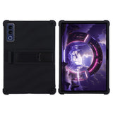 Lenovo Yoga Tab Plus Gen 2 13" EIDERWOOD Robust Silikon Deksel m. Justerbar Kickstand & Støtabsorberende Hjørner - Svart