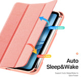 iPad Mini (2026) 8. Gen. DUX DUCIS DOMO Tri-Fold Kunstskinn Flip Deksel - Rosa