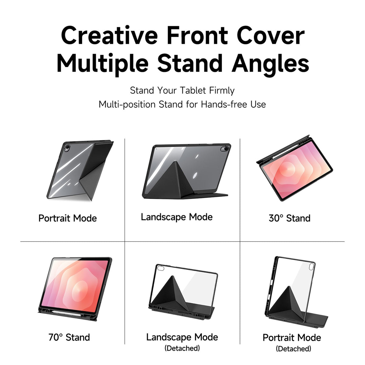 Samsung Galaxy Tab S12+ (Plus) DUX DUCIS Origami Hybrid Kunstskinn Flip Deksel - Svart