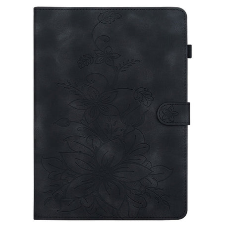 iPad Mini (2026) 8. Gen. EIDERWOOD Blomster Teksturert Kunstskinn Flip Deksel - Svart