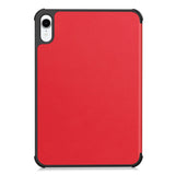 iPad Mini (2026) 8. Gen. EIDERWOOD Kunstskinn Tri-Fold Flip Deksel m. Støttefunksjon - Rød