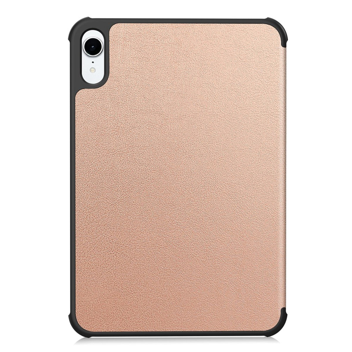iPad Mini (2026) 8. Gen. EIDERWOOD Kunstskinn Tri-Fold Flip Deksel m. Støttefunksjon - Rose Gold