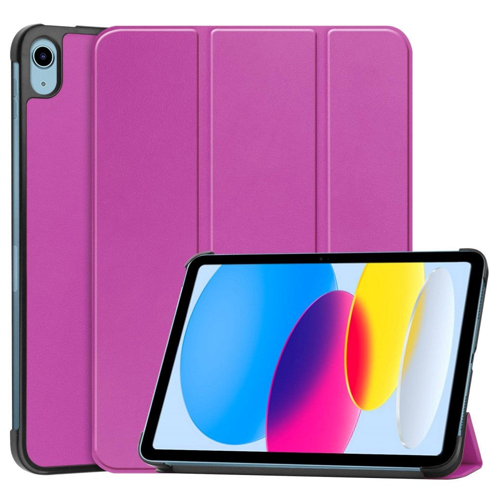 Apple iPad 11" (2025) / iPad 10.9" (2024/2022) Kunstskinn Flip Deksel m Stativ - Lilla