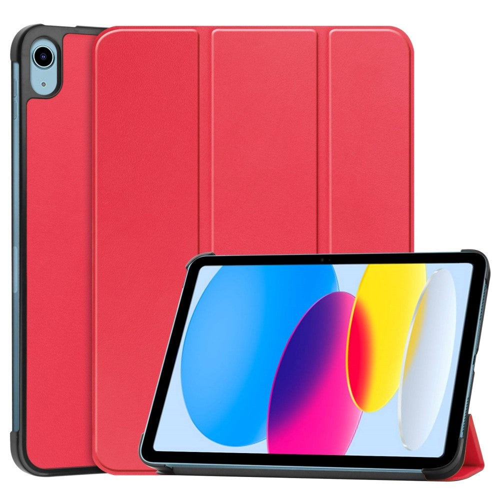 Apple iPad 11" (2025) / iPad 10.9" (2024/2022) Kunstskinn Flip Deksel m Stativ - Rød