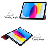 Apple iPad 11" (2025) / iPad 10.9" (2024/2022) Kunstskinn Flip Deksel m Stativ - Rød