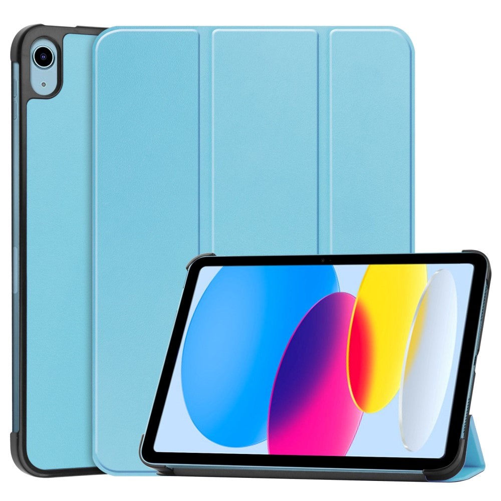 Apple iPad 11" (2025) / iPad 10.9" (2024/2022) Kunstskinn Flip Deksel m Stativ - Himmelblå