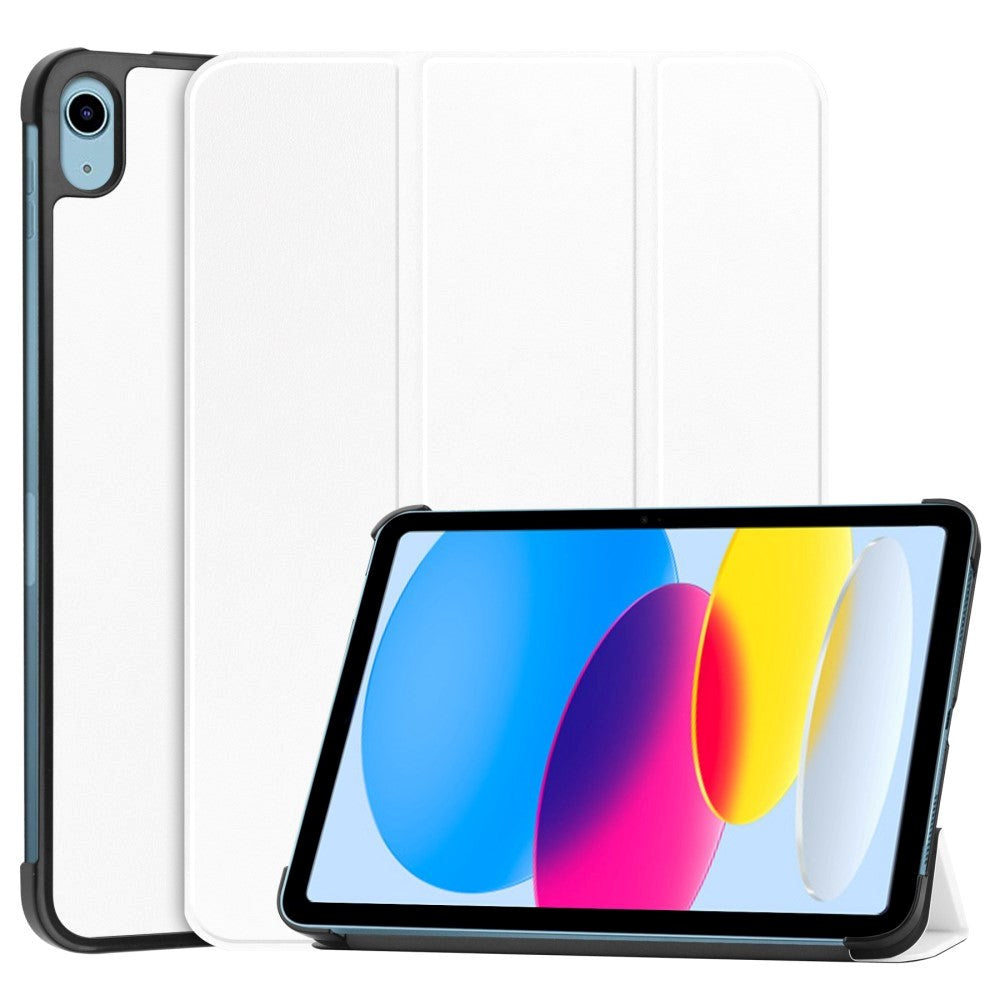 Apple iPad 11" (2025) / iPad 10.9" (2024/2022) Kunstskinn Flip Deksel m Stativ - Hvit