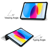 Apple iPad 11" (2025) / iPad 10.9" (2024/2022) Kunstskinn Flip Deksel m Stativ - Hvit