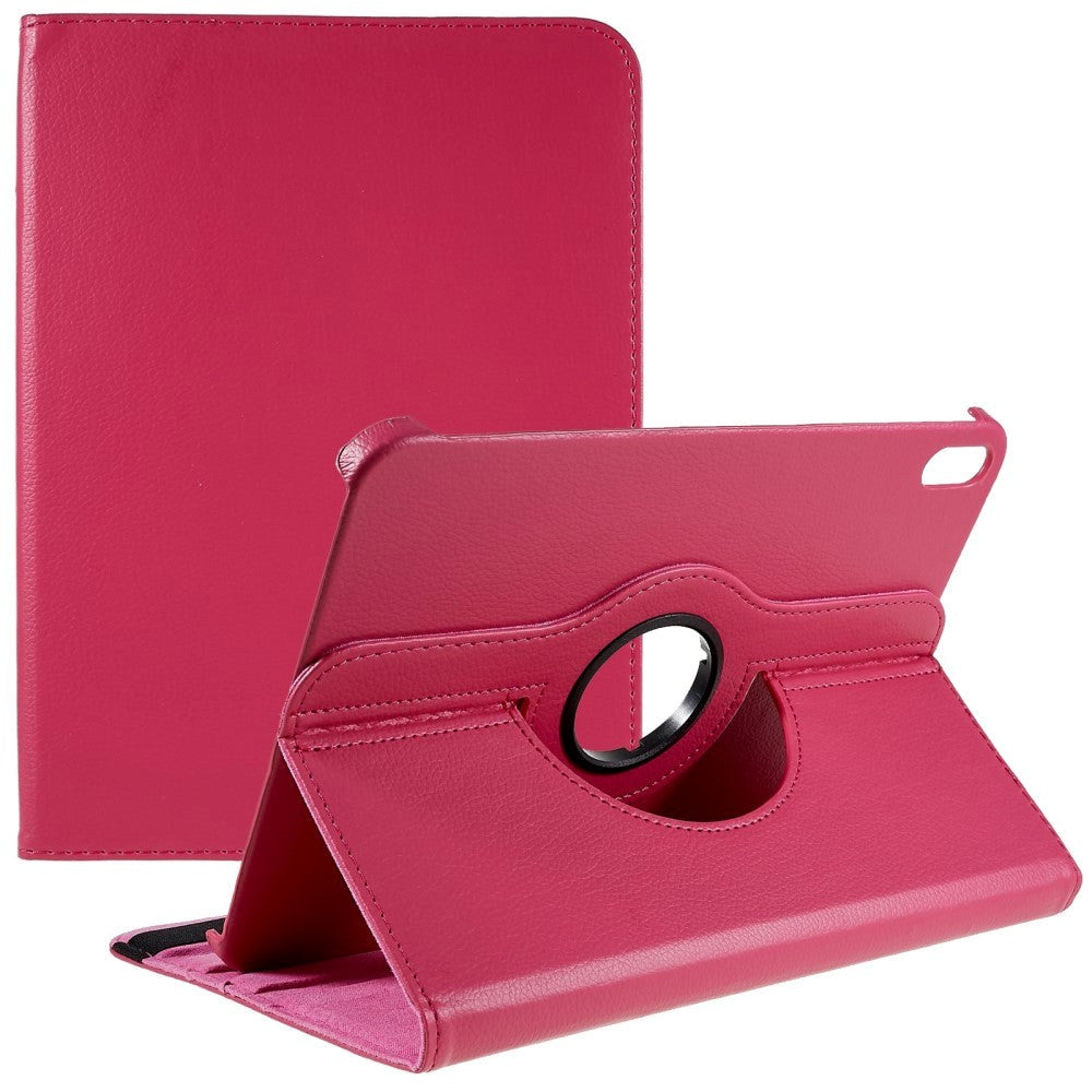EIDERWOOD iPad 11" (2025) / iPad 10.9" (2024/2022) Klassisk Skinn Deksel m. 360⁰ Stativfunksjon - Rose
