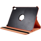 EIDERWOOD iPad 11" (2025) / iPad 10.9" (2024/2022) Klassisk Skinn Deksel m. 360⁰ Stativfunksjon - Oransje