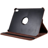 EIDERWOOD iPad 11" (2025) / iPad 10.9" (2024/2022) Klassisk Skinn Deksel m. 360⁰ Stativfunksjon - Brun