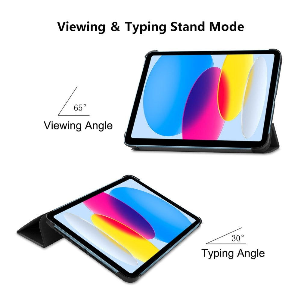 Apple iPad 11" (2025) / iPad 10.9" (2024/2022) ENKAY Kunstskinn Flip Deksel m Stativ - Svart