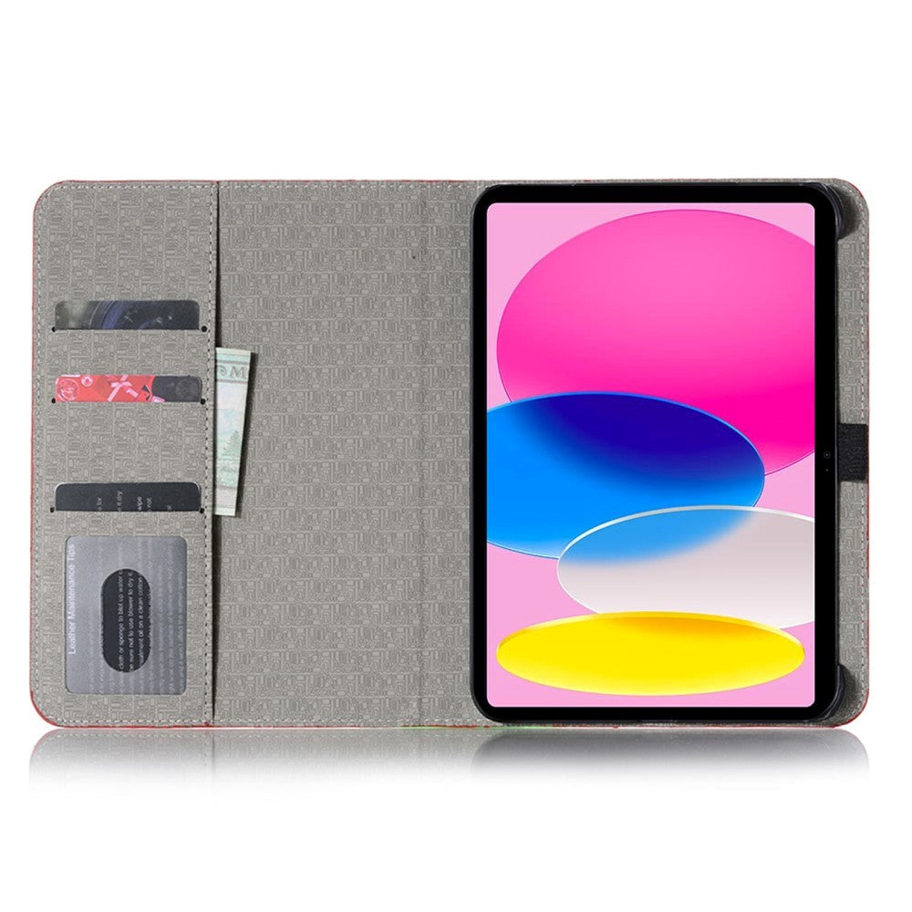 iPad 11" (2025) / iPad 10.9" (2024/2022) Krokodilleskinntekstur Deksel m. Stativfunksjon & Kortholder - Blå